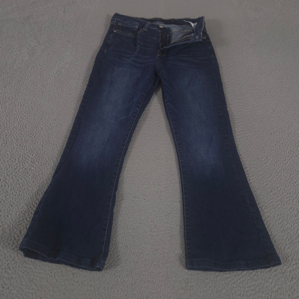 Lucky Brand Jeans Womens 8 Blue Stevie High Rise Flare Dark Wash Stretch Denim